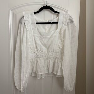 VICI Madilynn Textured Ruffle Top - White - Large
